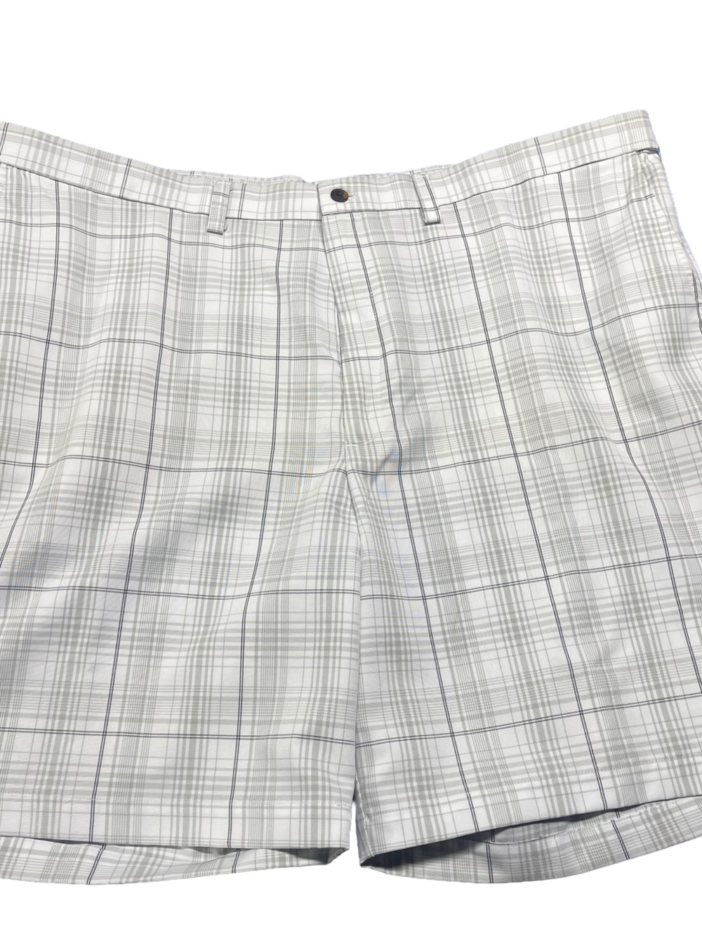 Haggar Light Gray Plaid Flat Front Shorts